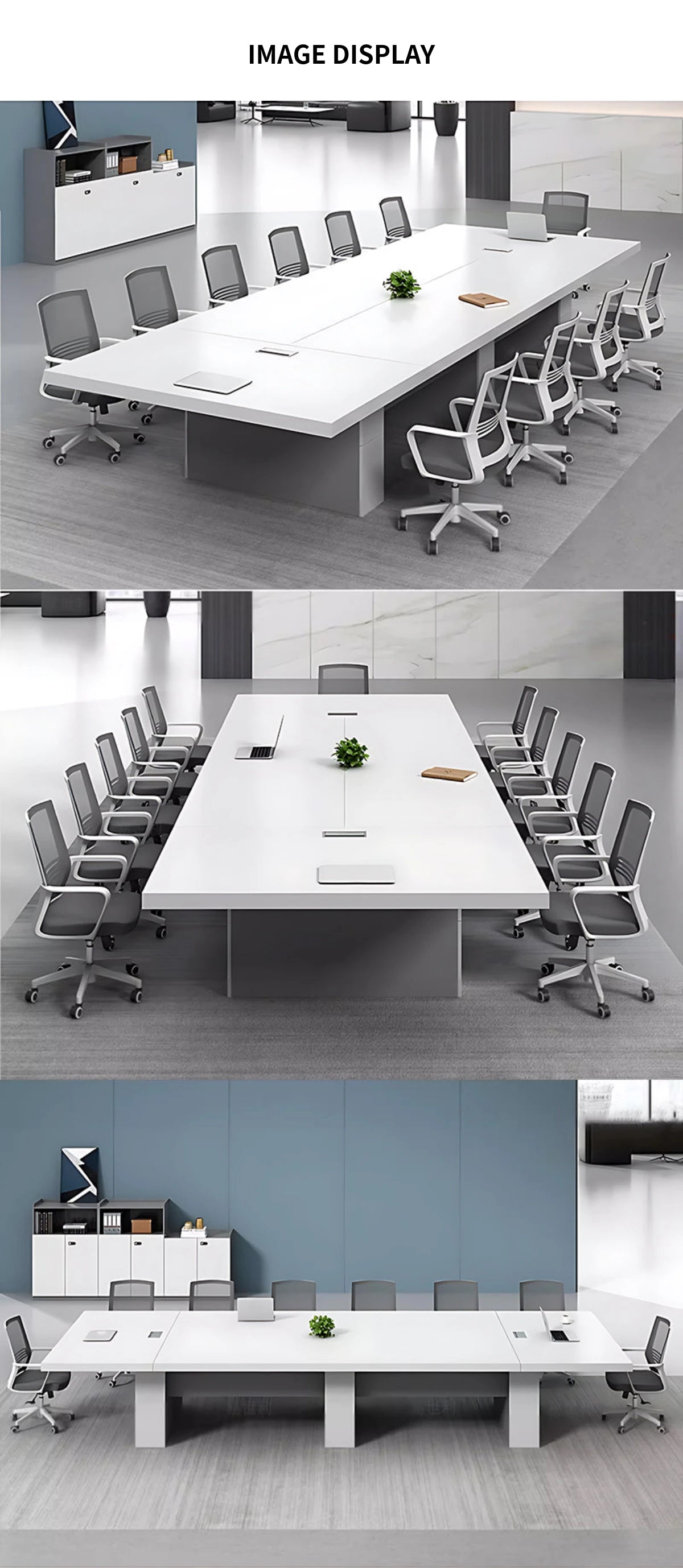 Modern Conference Table with Cable Management & Built-In Outlets for Boardroom — Detail image 8