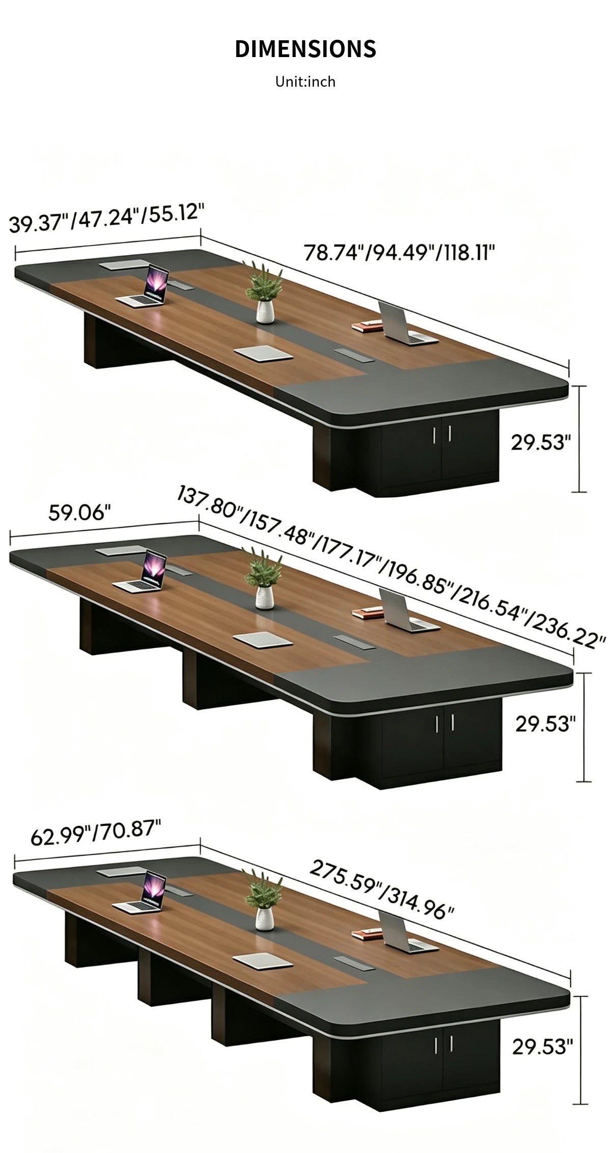Curved Conference Table with Built-In Outlets & Lumbar Support for Boardroom — Detail image 8