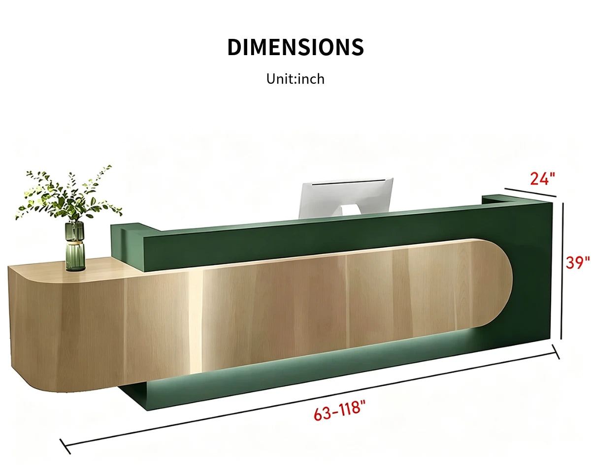 Modern Reception Desk 63-118 in Wide for Office Lobby — Detail image 6
