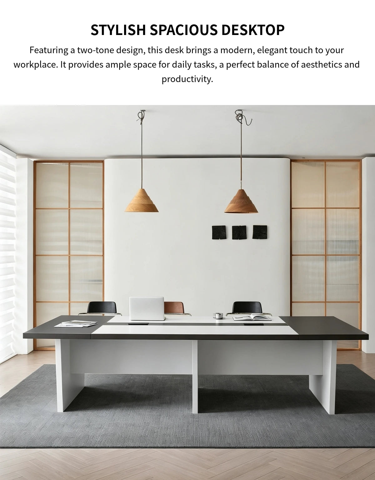 Modern Conference Table with Dual-Tone, Cable Management & Lumbar Support for Meeting Room — Detail image 2