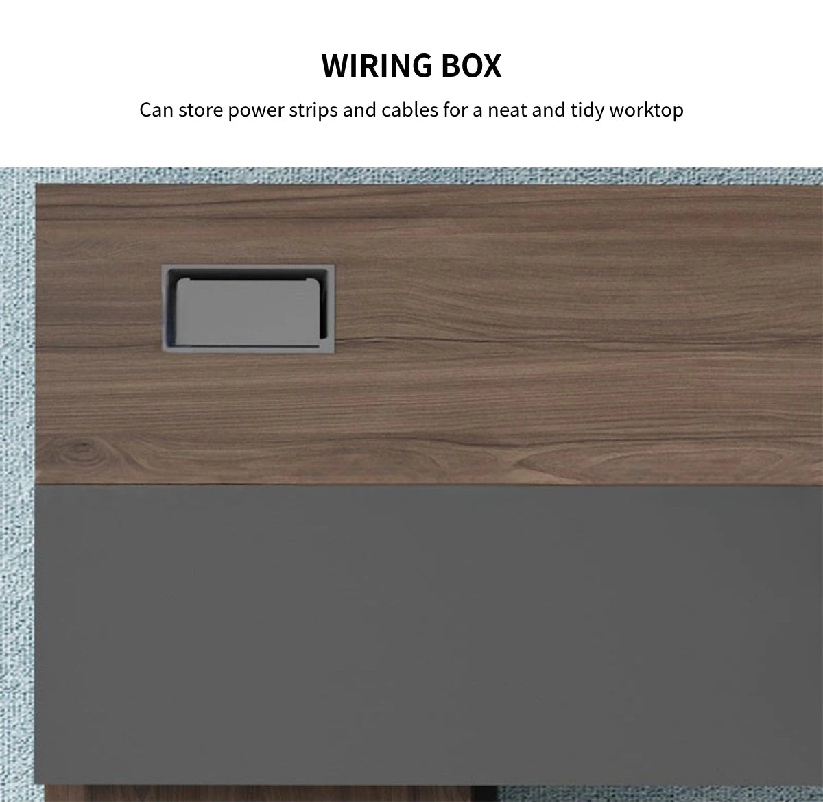 Modern Executive Desk 21-126 in Wide with Cable Management & Side Storage for Home Office — Detail image 6