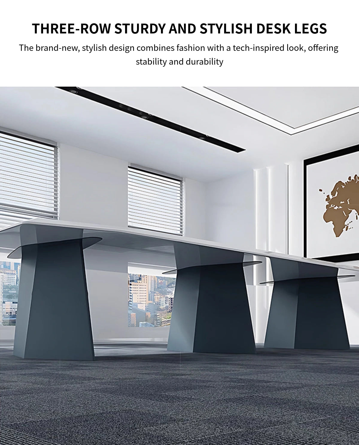 Rectangular Conference Table 42-197 in Wide (3.5-16.4 ft) with Cable Management — Detail image 6