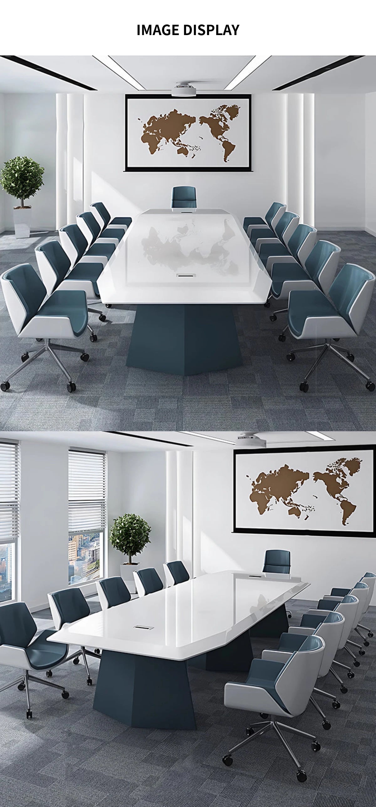 Rectangular Conference Table 42-197 in Wide (3.5-16.4 ft) with Cable Management — Detail image 7