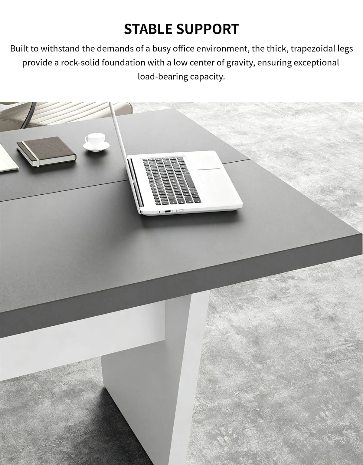 Rectangular Conference Table with Dual-Tone, Cable Management & Walnut for Boardroom — Detail image 4