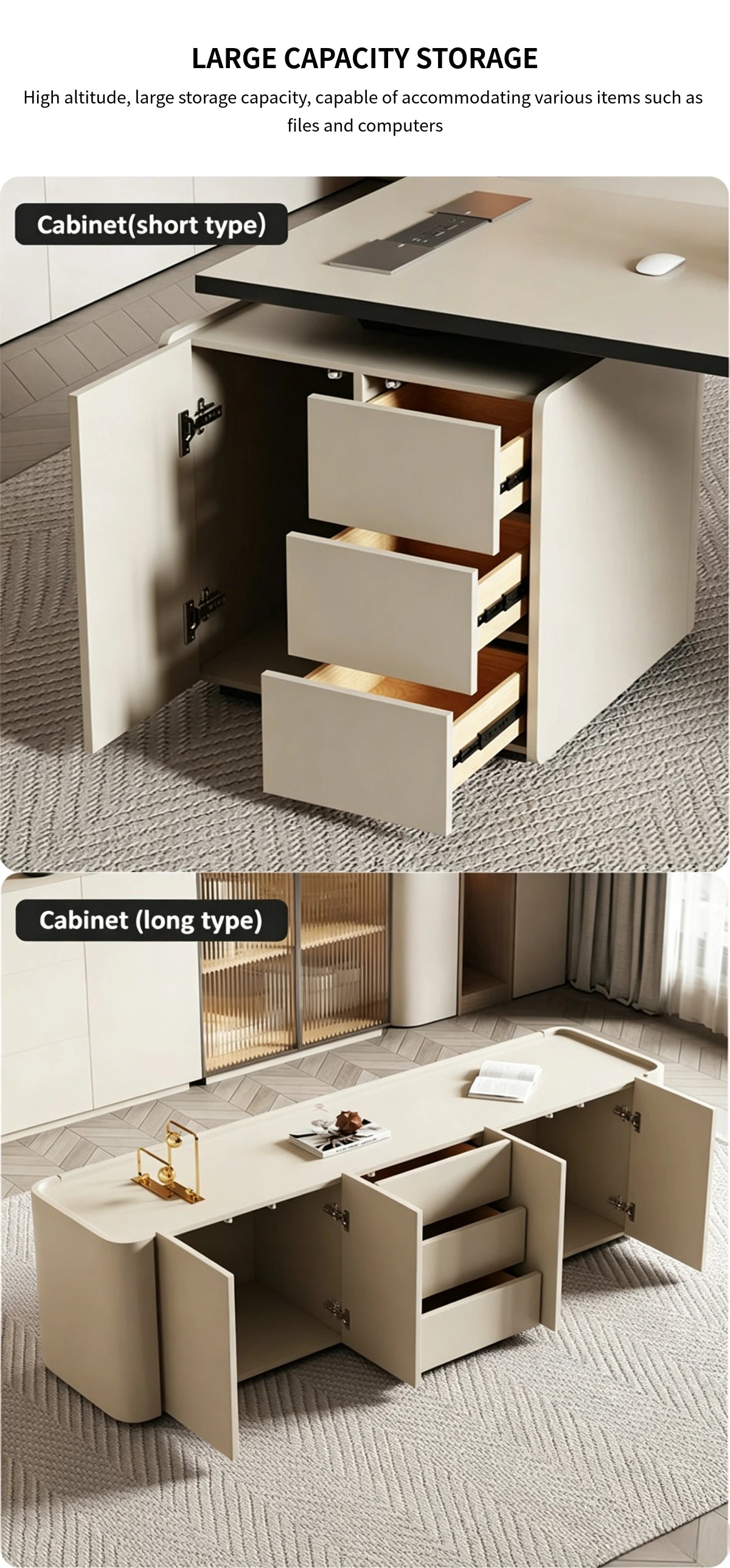 Modern Conference Table 59-91 in Wide (4.9-7.6 ft) with Built-In Outlets & Lumbar Support — Detail image 6