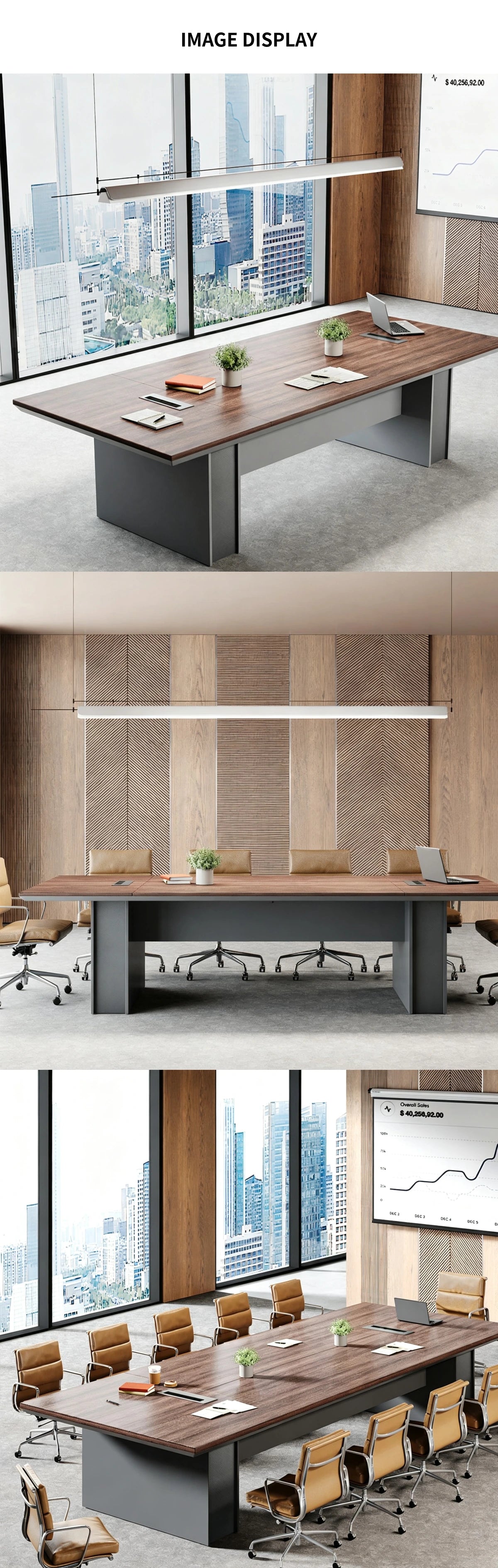 Rectangular Conference Table 94 in Wide (7.8 ft) with Built-In Outlets & Cable Management — Detail image 7