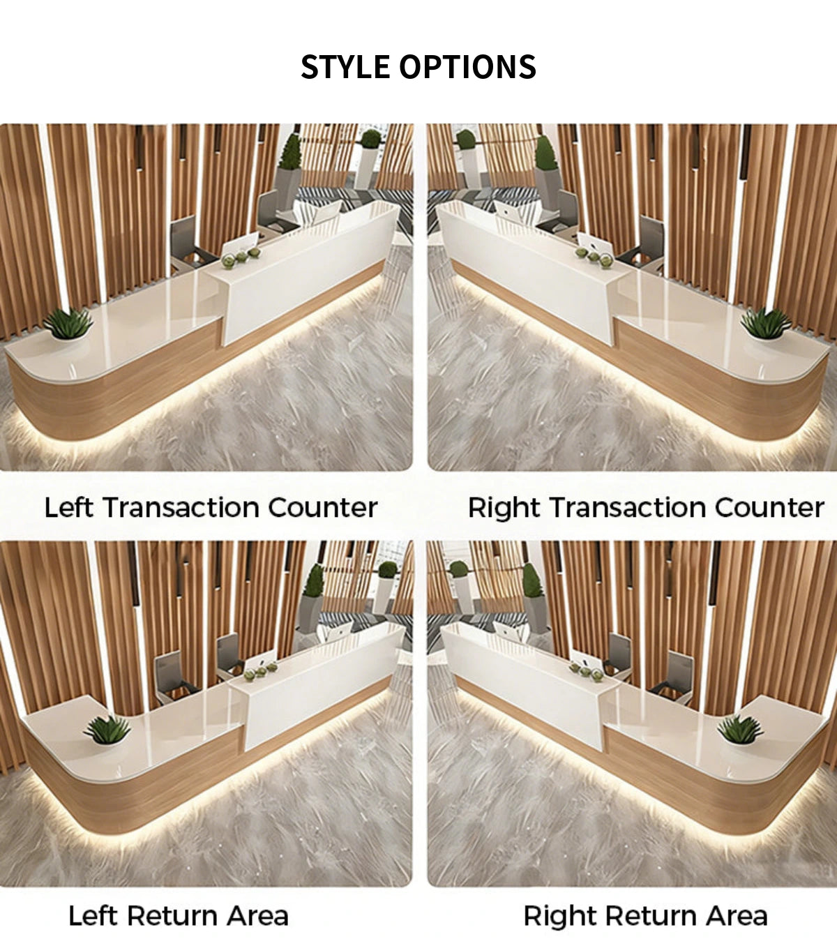 L-Shaped Reception Desk 39-236 in Wide with Dual-Tone, Keyboard Tray & File Drawers — Detail image 9