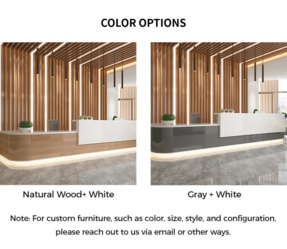L-Shaped Reception Desk 39-236 in Wide with Dual-Tone, Keyboard Tray & File Drawers — Detail image 10