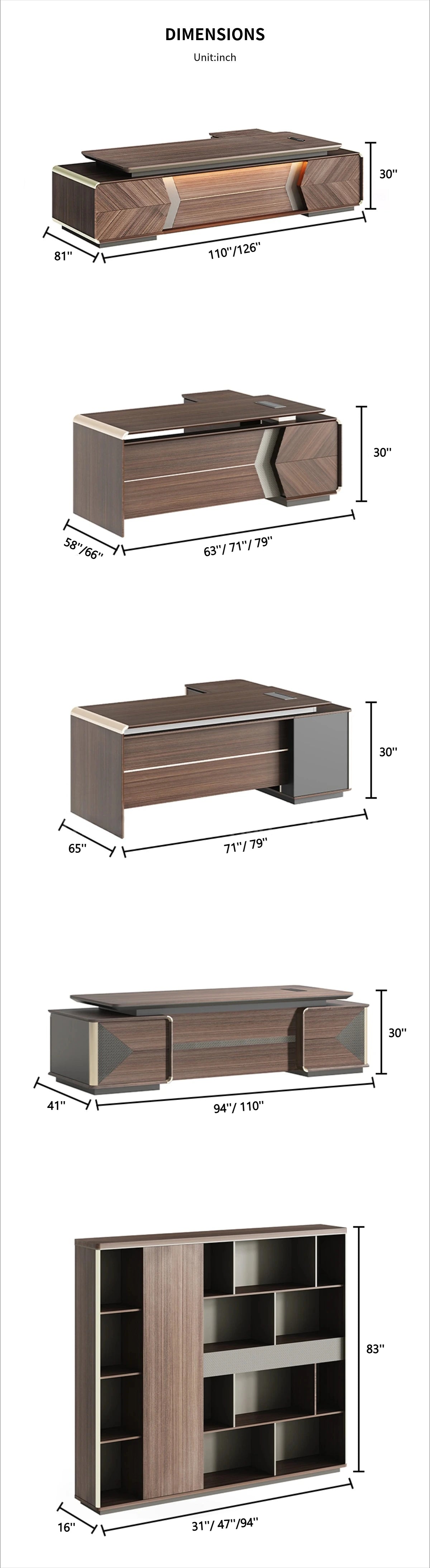 Customizable Luxury Durable Professional Executive Desk — Detail image 9