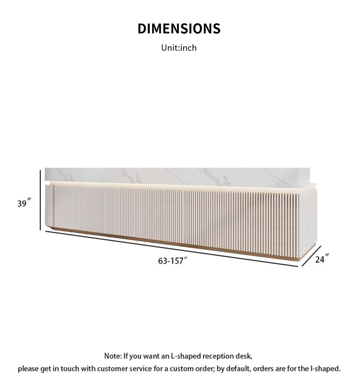 Modern Reception Desk 63-157 in Wide for Office Lobby — Detail image 9