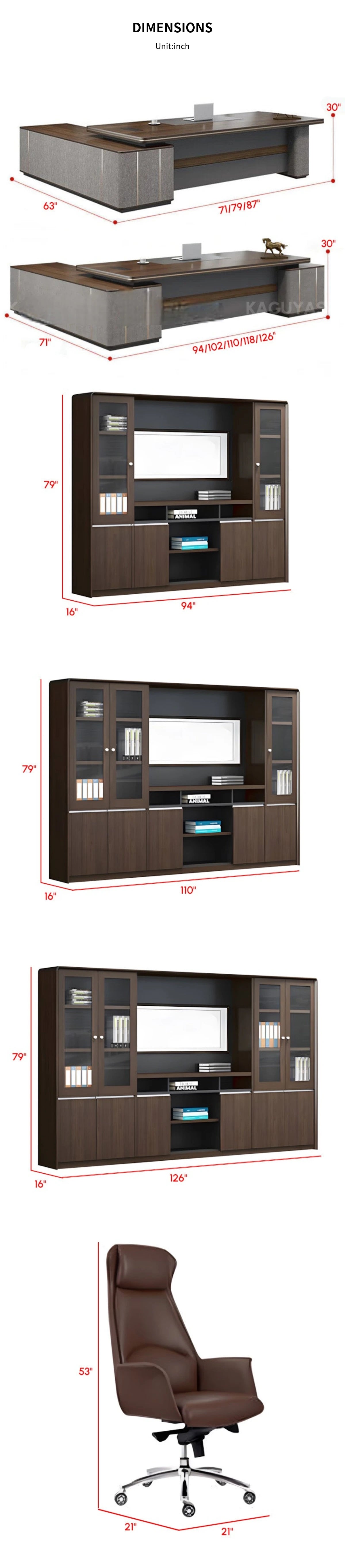 Modern Executive Desk with Curved, Cable Management & Lumbar Support for Home Office — Detail image 7