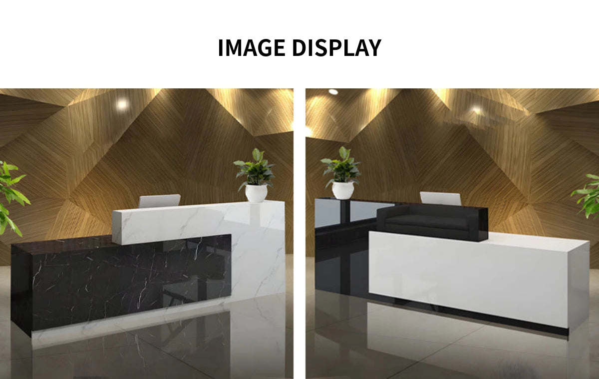 Salon Reception Desk 71-118 in Wide with Dual-Tone, Keyboard Tray & Lockable for Salon — Detail image 9