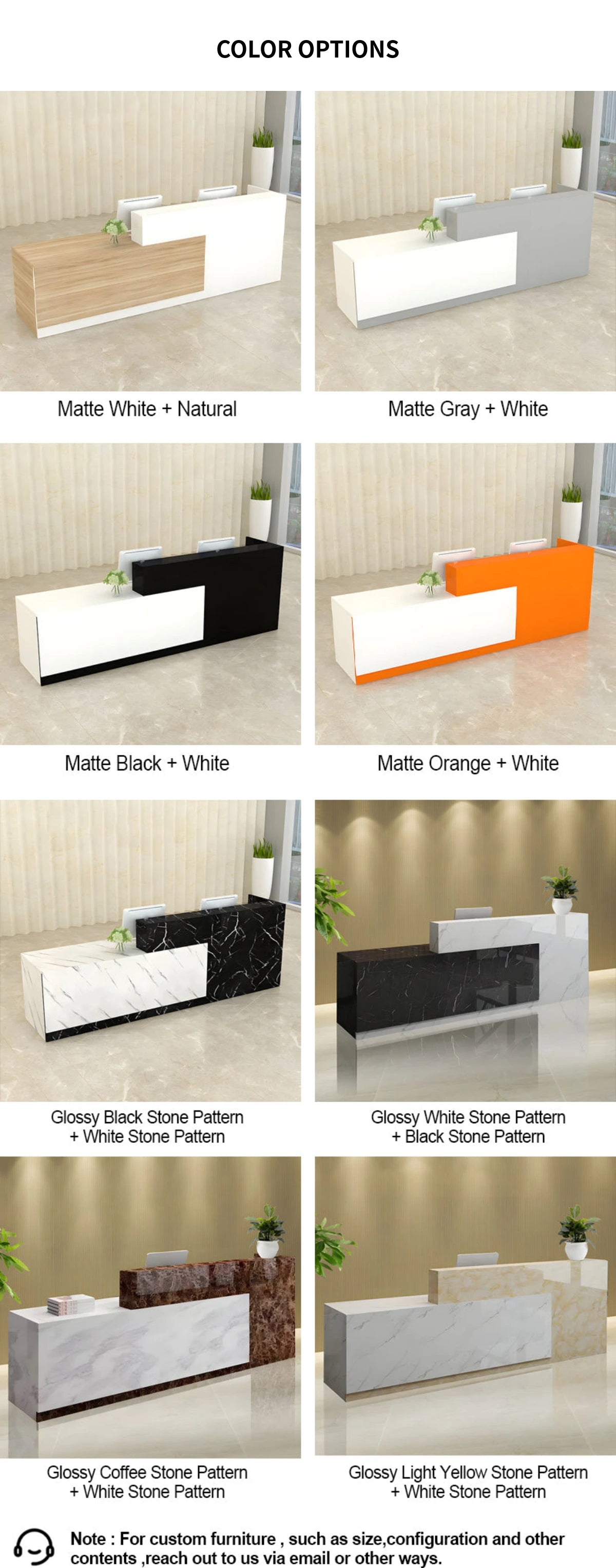 Salon Reception Desk 71-118 in Wide with Dual-Tone, Keyboard Tray & Lockable for Salon — Detail image 11