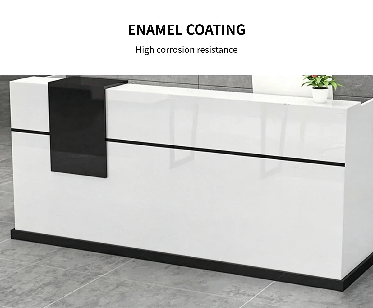 Modern Reception Desk 39-118 in Wide with Keyboard Tray & Lumbar Support for Office Lobby — Detail image 2