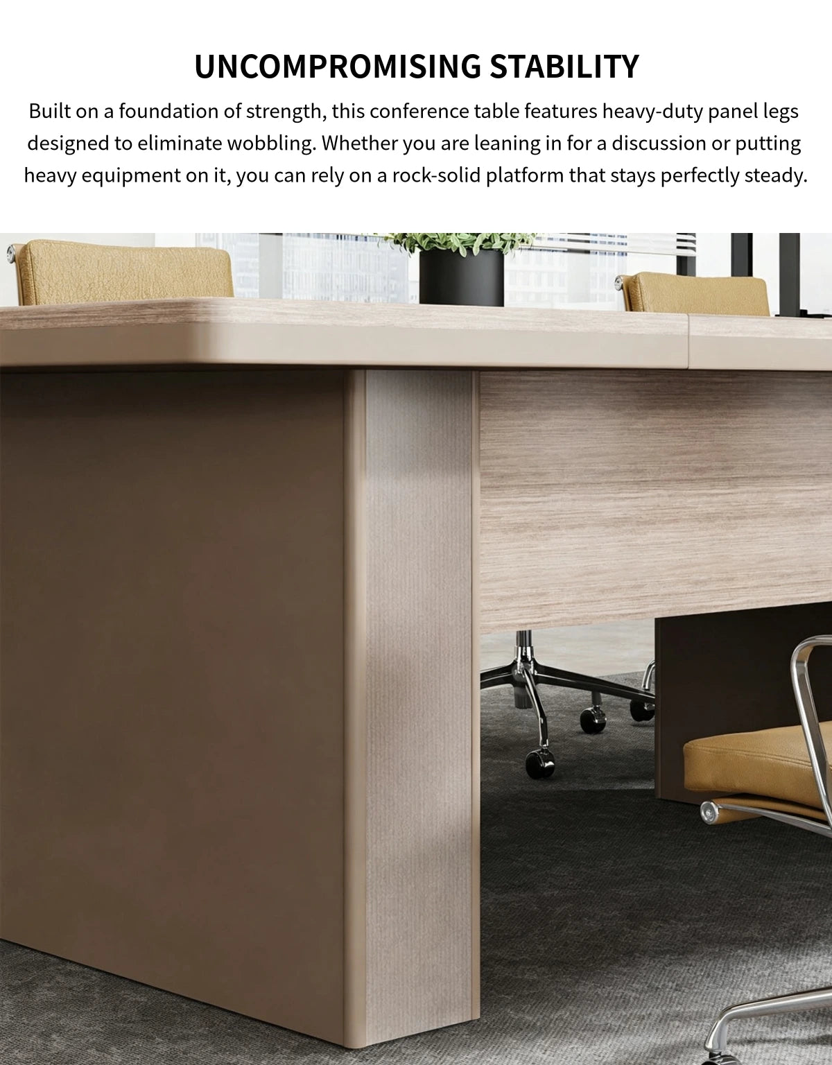 Rectangular Conference Table 142 in Wide (11.8 ft) with Cable Management & Dual-Tone — Detail image 5