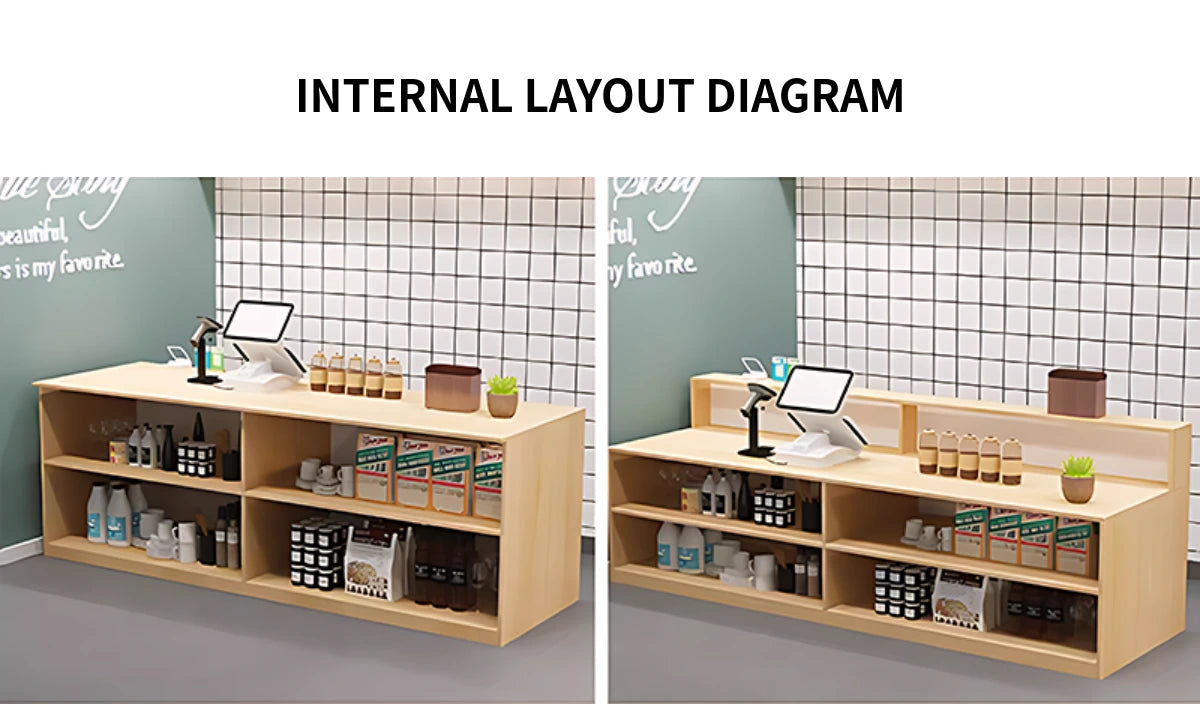 Modern Reception Desk 39-157 in Wide with Solid Wood for Office Lobby — Detail image 8