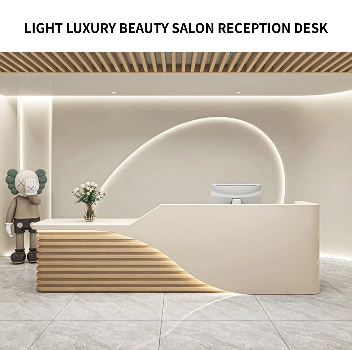 Curved Reception Desk 47-134 in Wide for Salon — Detail image 1
