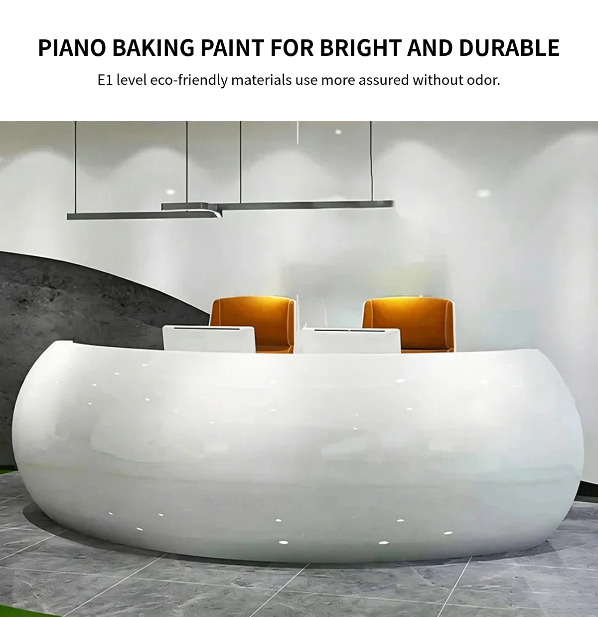 Curved Reception Desk 63-197 in Wide with Lumbar Support for Retail — Detail image 5