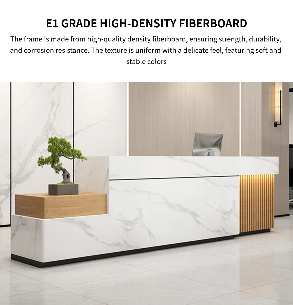 Retail Reception Desk 47-150 in Wide with File Drawers & LED Lighting for Retail — Detail image 4