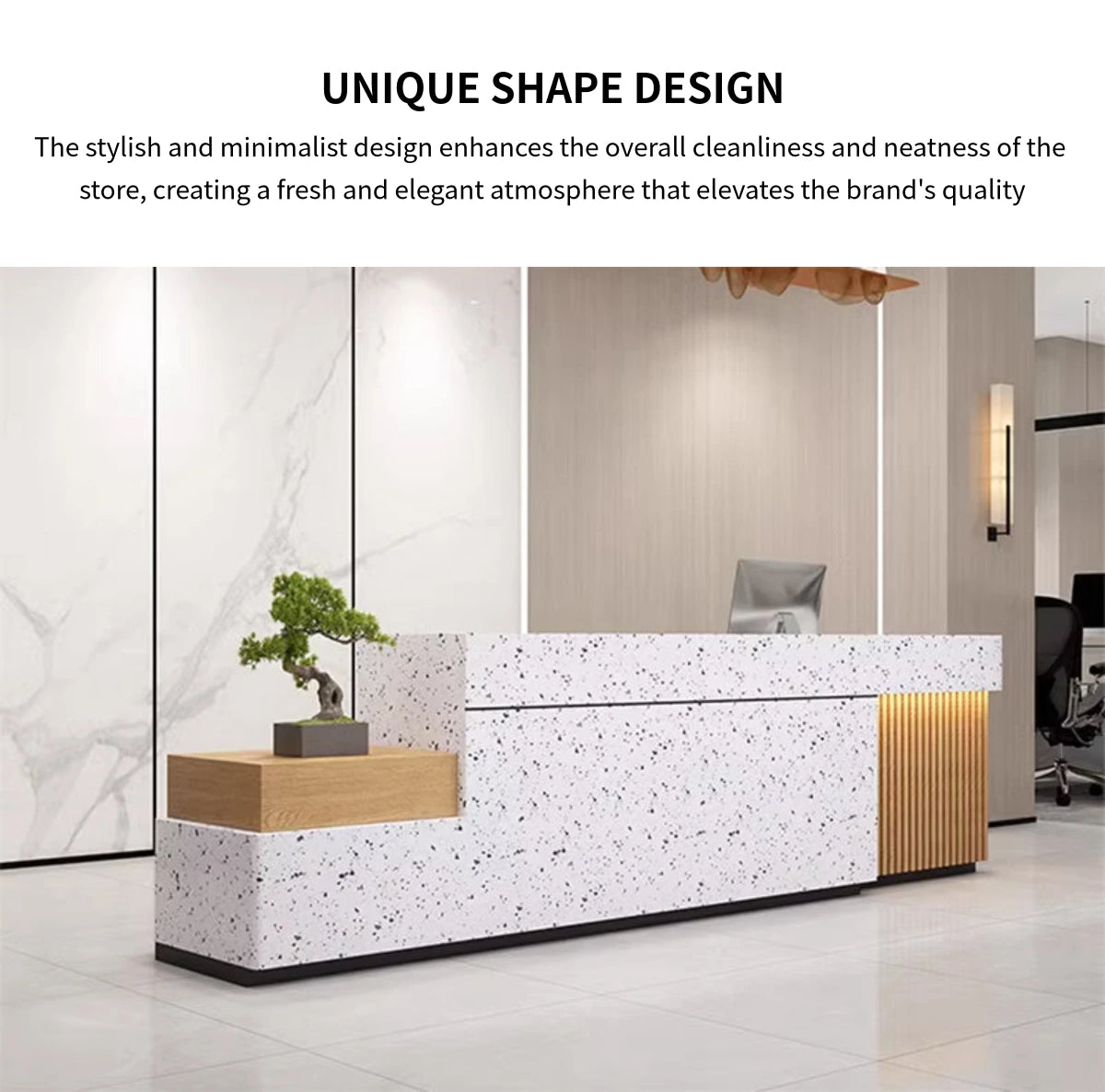 Retail Reception Desk 47-150 in Wide with File Drawers & LED Lighting for Retail — Detail image 5