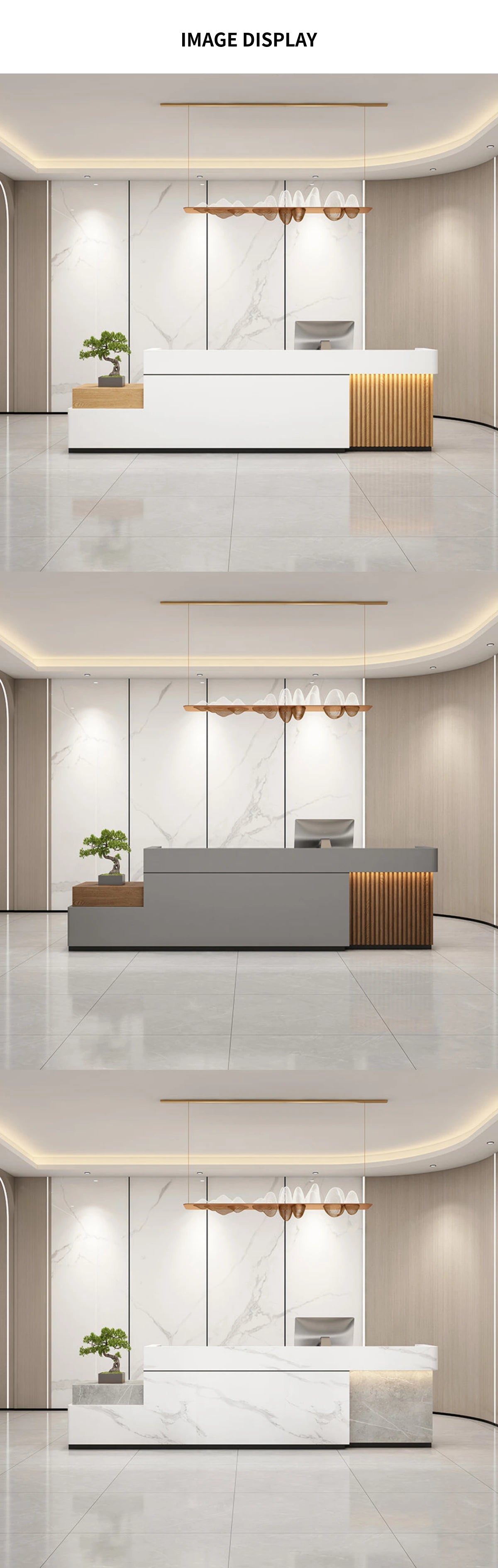 Retail Reception Desk 47-150 in Wide with File Drawers & LED Lighting for Retail — Detail image 8