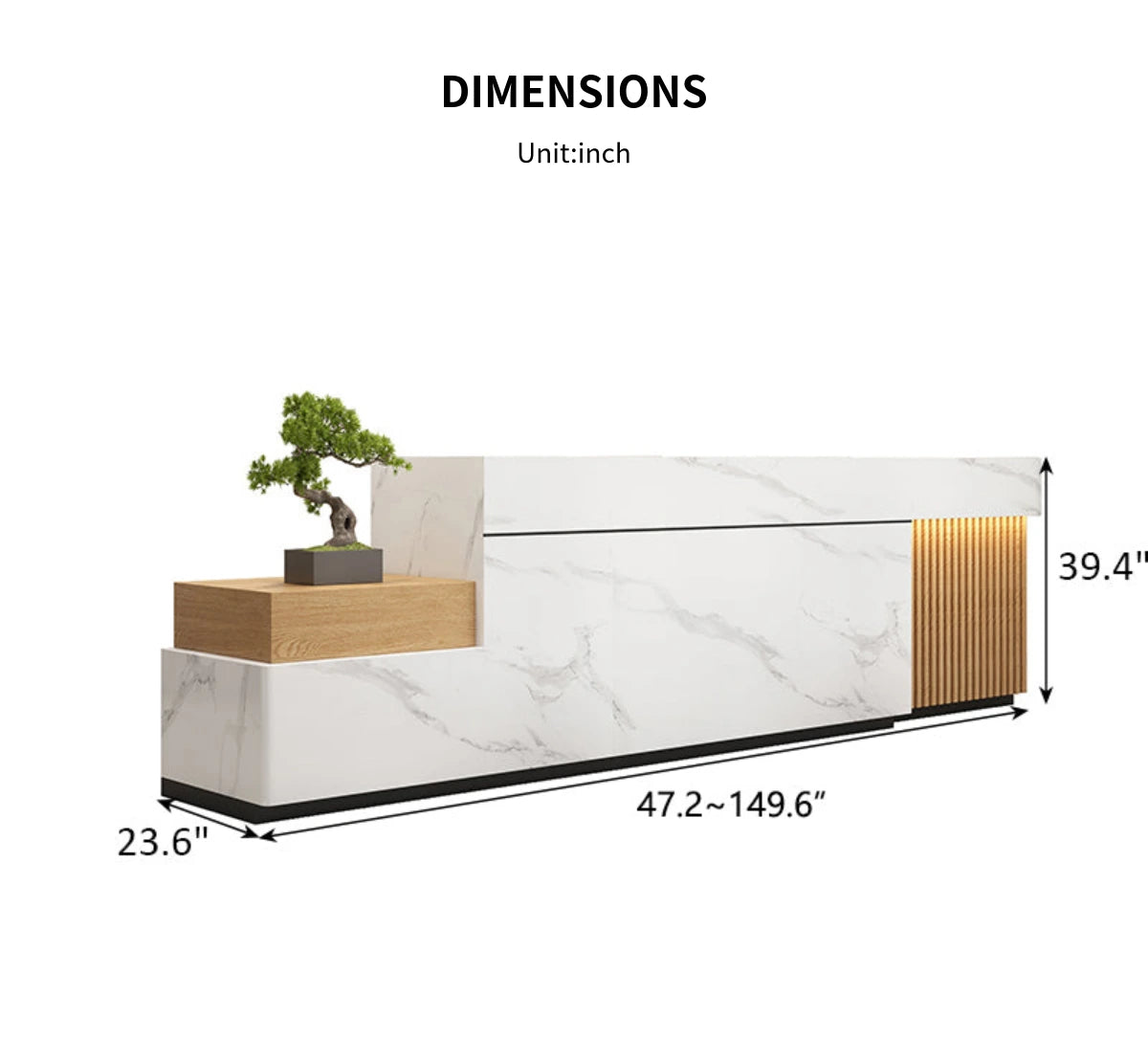 Retail Reception Desk 47-150 in Wide with File Drawers & LED Lighting for Retail — Detail image 11