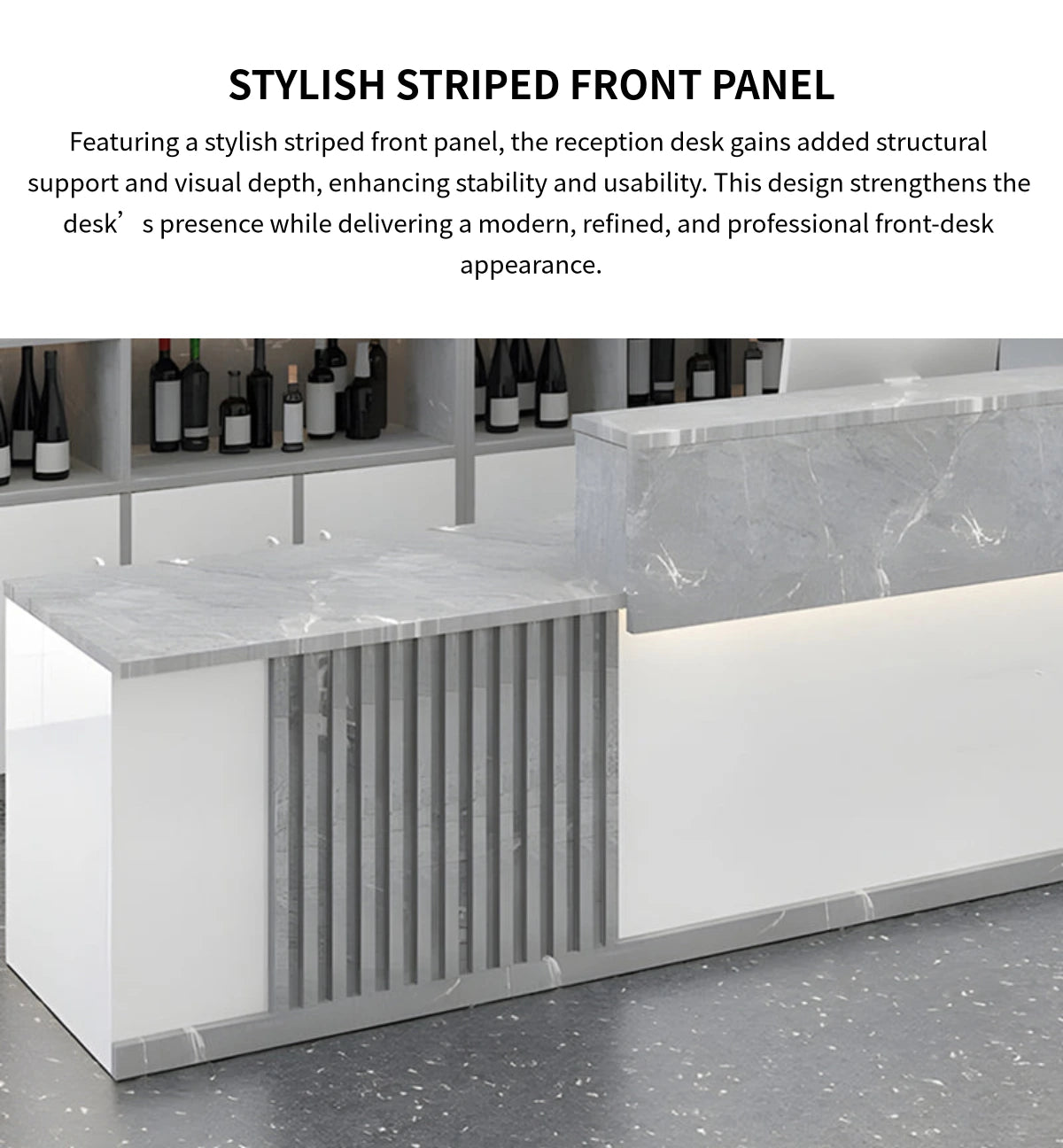 Retail Reception Desk 39-118 in Wide with Keyboard Tray, Lockable & File Drawers — Detail image 4