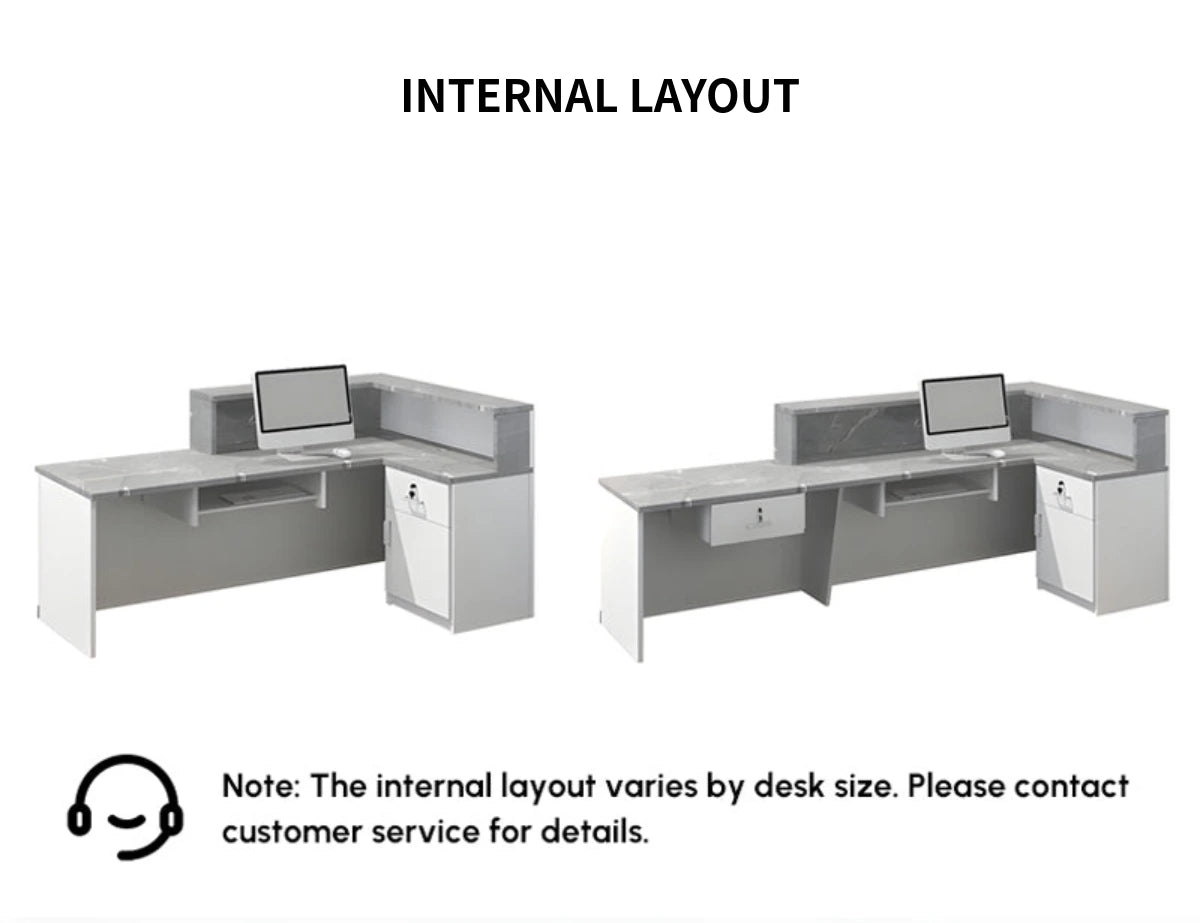 Retail Reception Desk 39-118 in Wide with Keyboard Tray, Lockable & File Drawers — Detail image 9