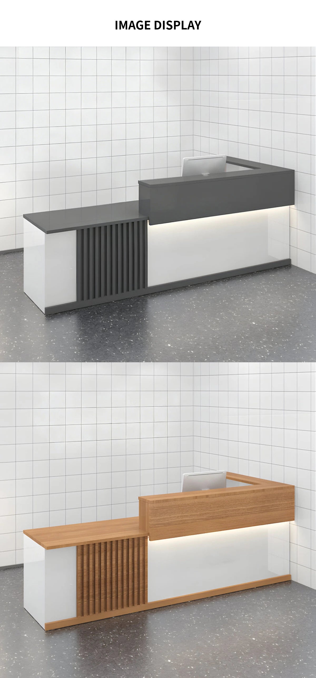 Retail Reception Desk 39-118 in Wide with Keyboard Tray, Lockable & File Drawers — Detail image 10