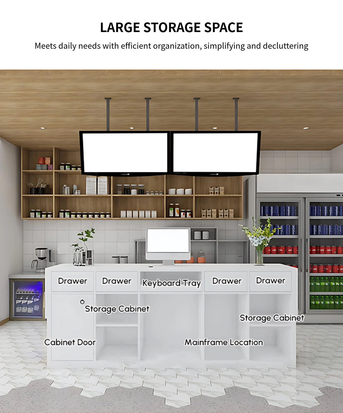 Retail Reception Desk 39-118 in Wide with Keyboard Tray for Retail — Detail image 5