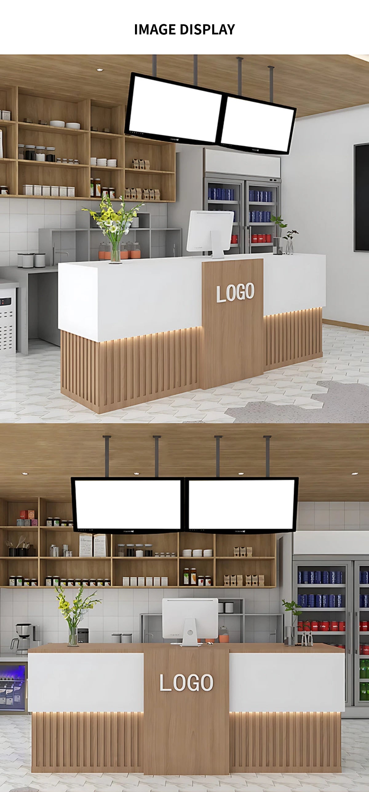 Retail Reception Desk 39-118 in Wide with Keyboard Tray for Retail — Detail image 7