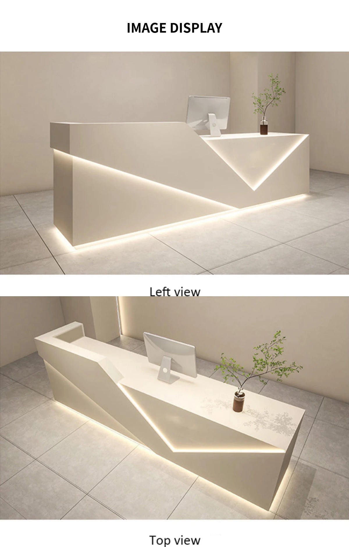 Salon Reception Desk 47-142 in Wide with Cable Management, Keyboard Tray & Lockable — Detail image 10
