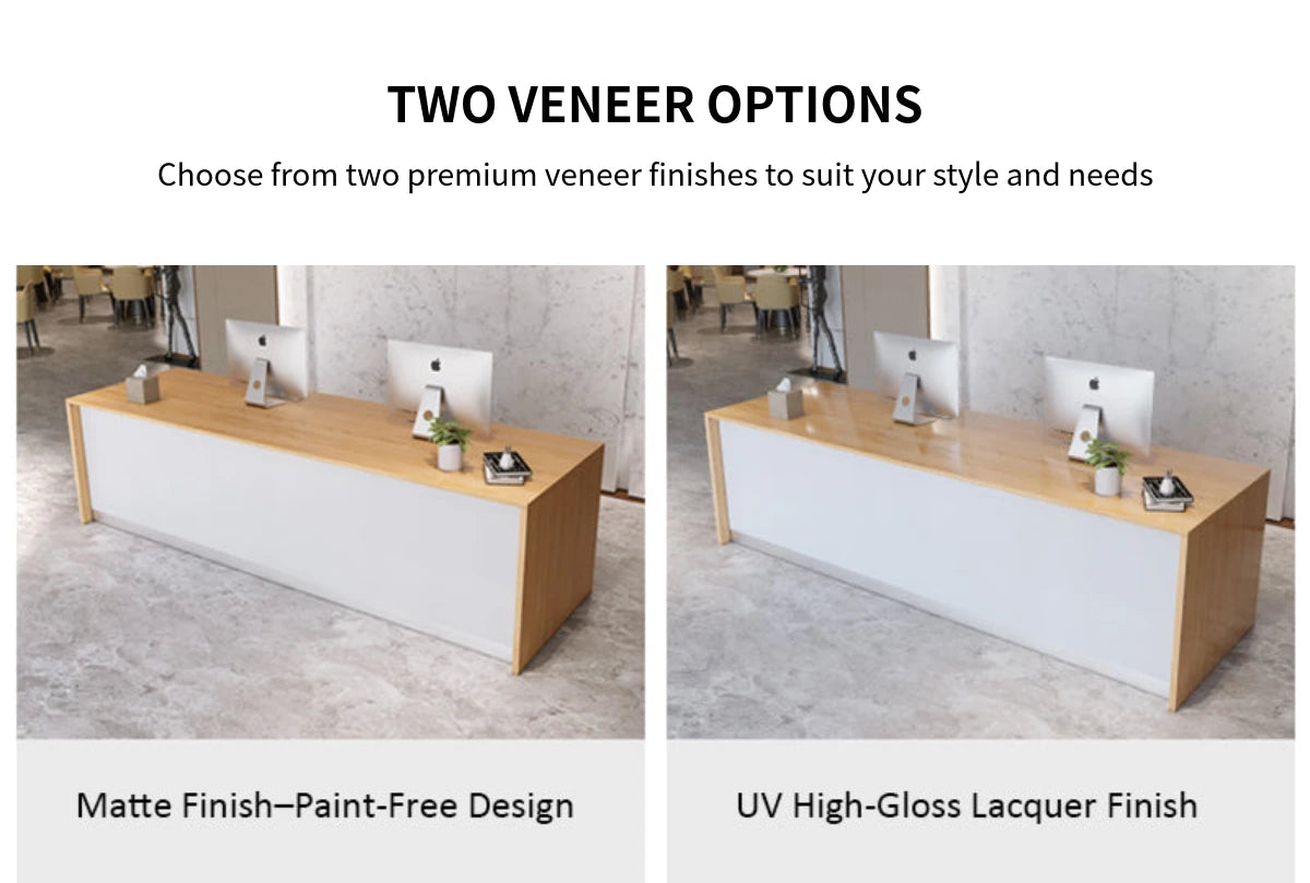 Rectangular Reception Desk 47-94 in Wide with File Drawers, Keyboard Tray & Lockable — Detail image 6