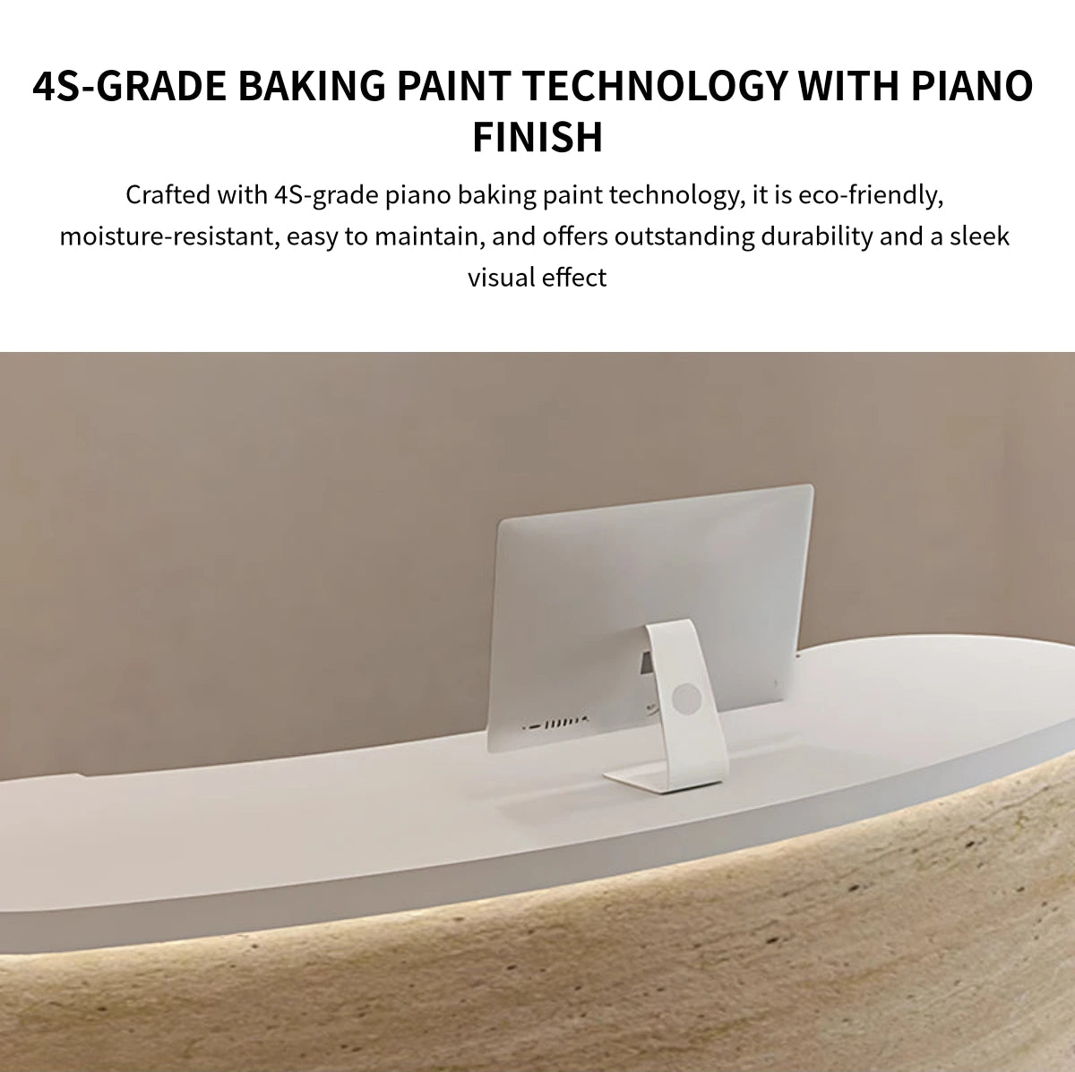 Curved Reception Desk 47-157 in Wide with Transaction Counter for Salon — Detail image 3