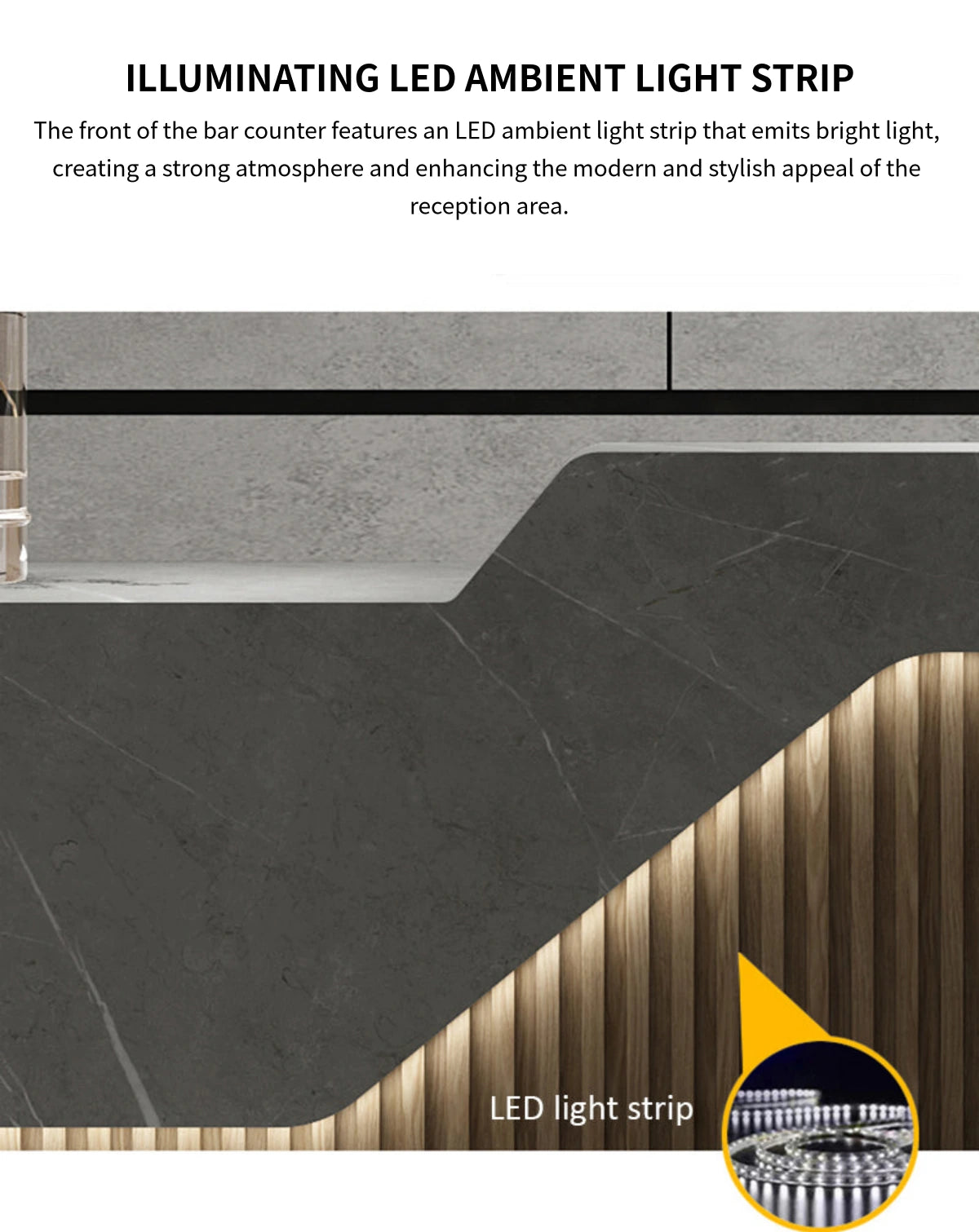 Retail Reception Desk 47-150 in Wide with LED Lighting for Retail — Detail image 5