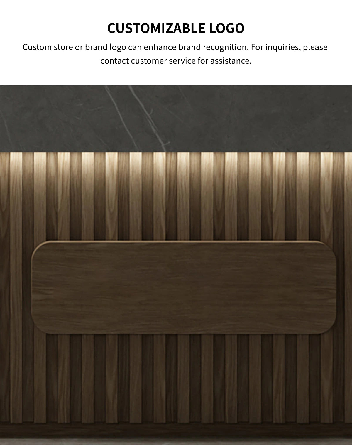 Retail Reception Desk 47-150 in Wide with LED Lighting for Retail — Detail image 6