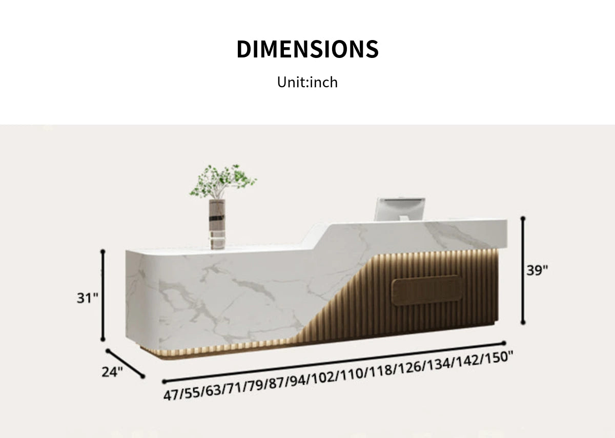 Retail Reception Desk 47-150 in Wide with LED Lighting for Retail — Detail image 10
