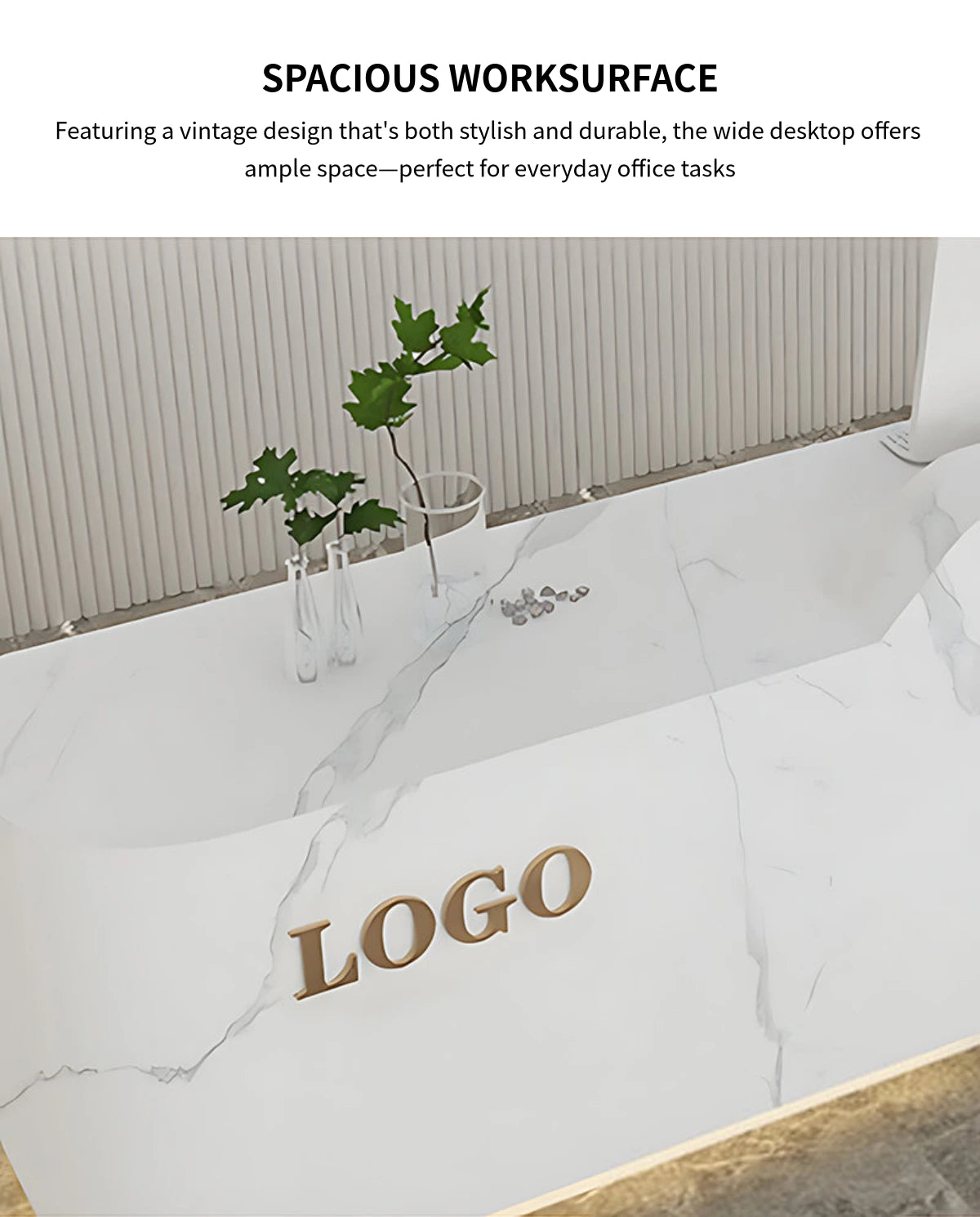 Curved Reception Desk 55-134 in Wide with Keyboard Tray, File Drawers & Lockable for Salon — Detail image 4