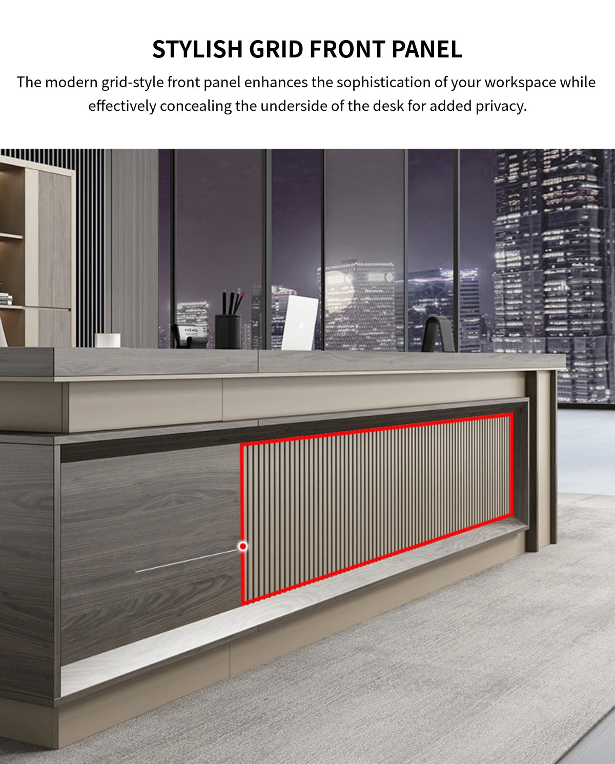 L-Shaped Executive Desk with Cable Management, Dual-Tone & Side Storage for Home Office — Detail image 6