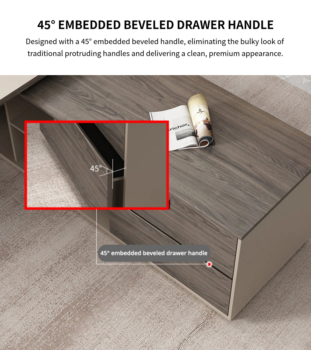 L-Shaped Executive Desk with Cable Management, Dual-Tone & Side Storage for Home Office — Detail image 7
