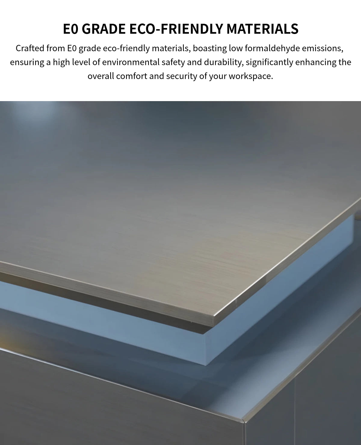 L-Shaped Executive Desk 79-150 in Wide with Lockable for Home Office — Detail image 2