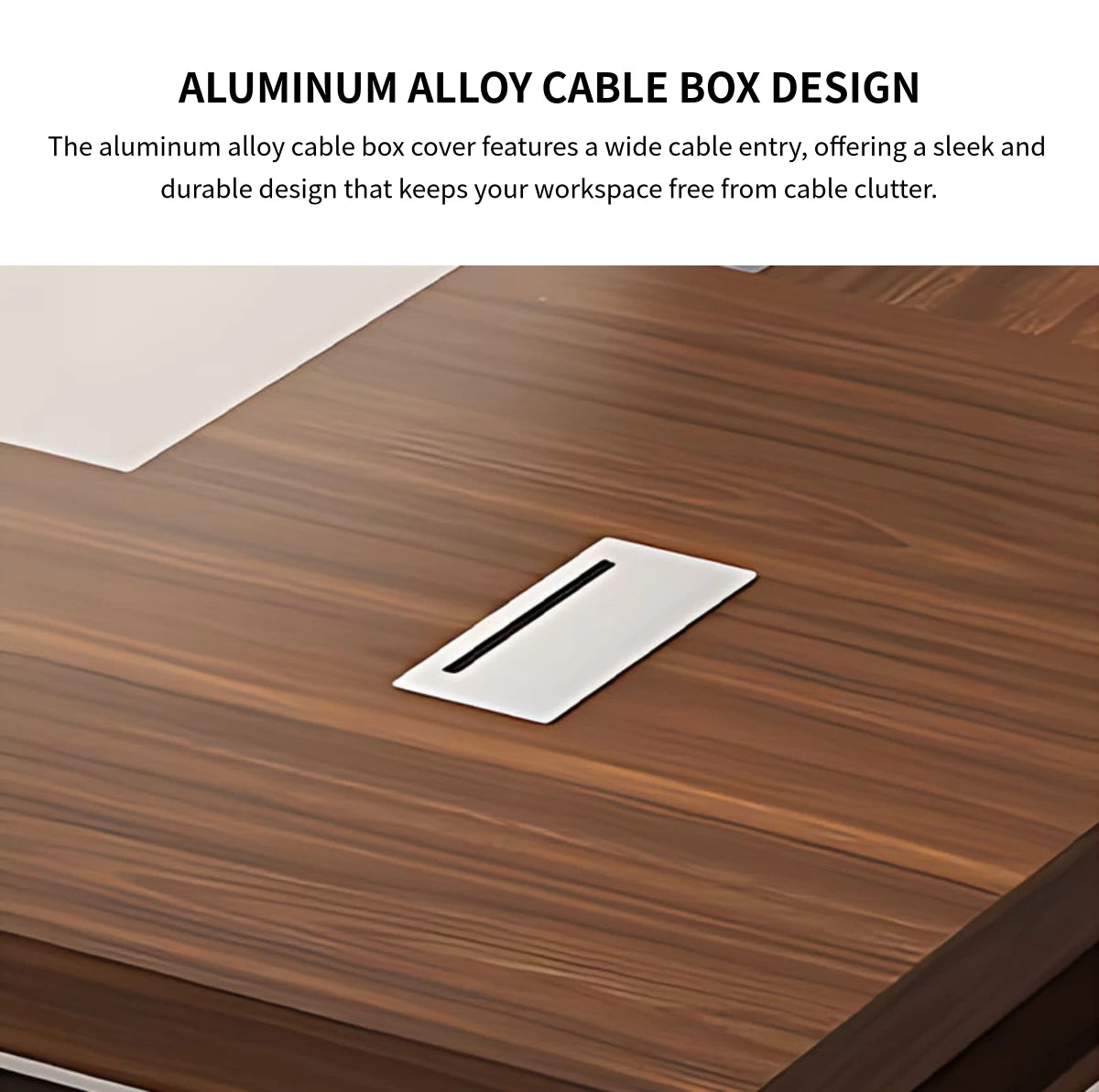 Modern Executive Desk 63-126 in Wide with Cable Management & Side Storage for Home Office — Detail image 5