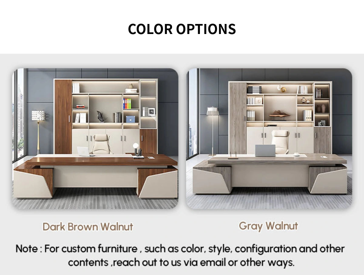 Modern Executive Desk 63-126 in Wide with Cable Management & Side Storage for Home Office — Detail image 10