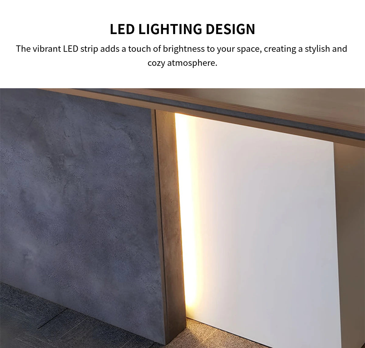 Modern Reception Desk 71-94 in Wide with Lockable & LED Lighting for Hotel Lobby — Detail image 6