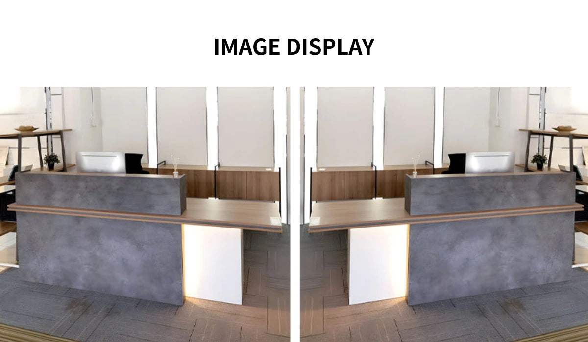 Modern Reception Desk 71-94 in Wide with Lockable & LED Lighting for Hotel Lobby — Detail image 9