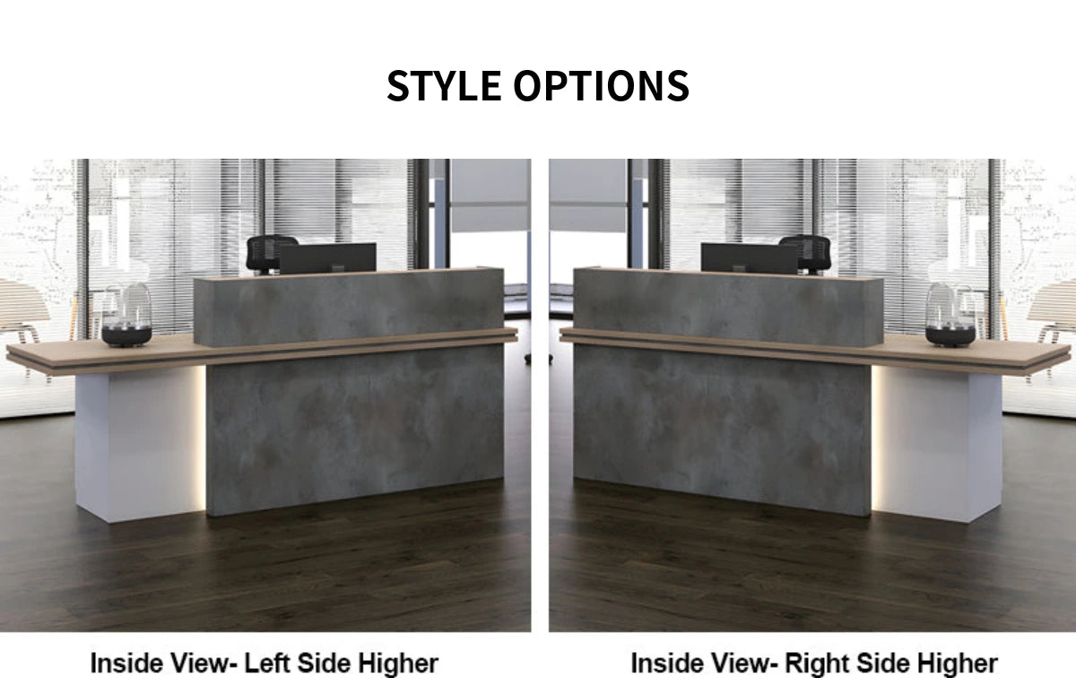 Modern Reception Desk 71-94 in Wide with Lockable & LED Lighting for Hotel Lobby — Detail image 10