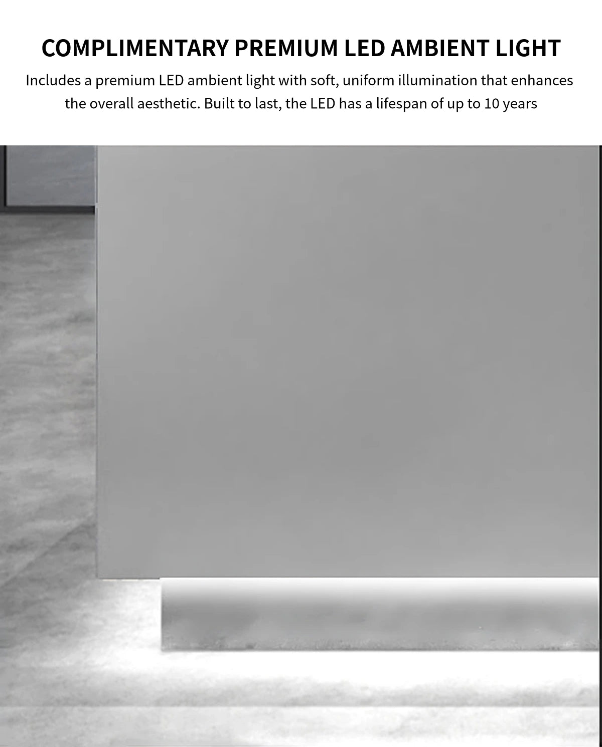 Curved Reception Desk 39-110 in Wide with LED Lighting, Stainless Steel & Lumbar Support — Detail image 5