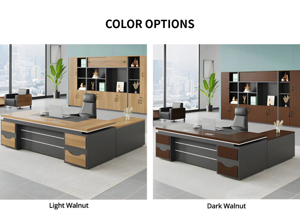 L-Shaped Executive Desk with Cable Management, Side Storage & Lumbar Support — Detail image 12