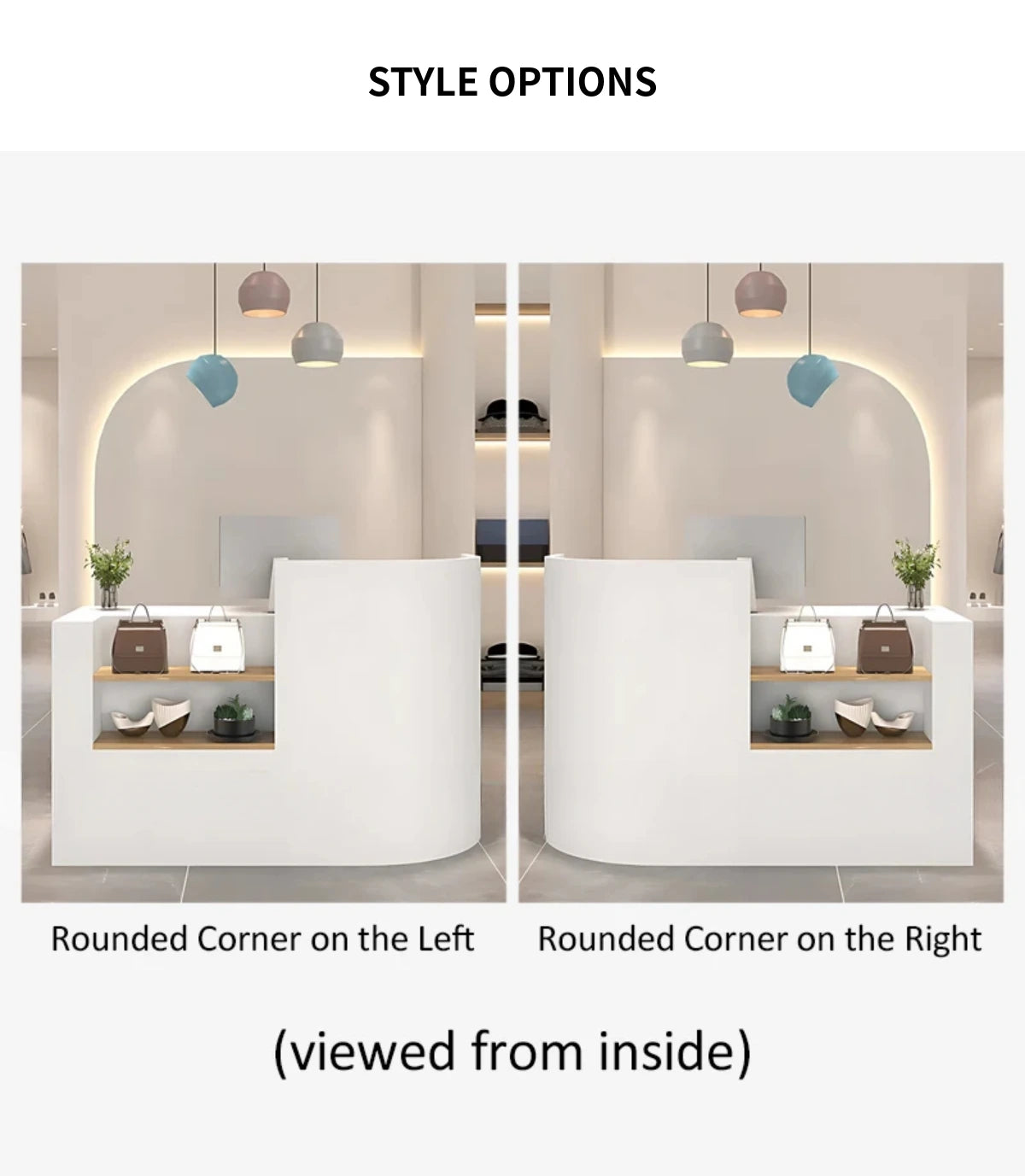 Curved Reception Desk with Privacy Panel for Salon — Detail image 11