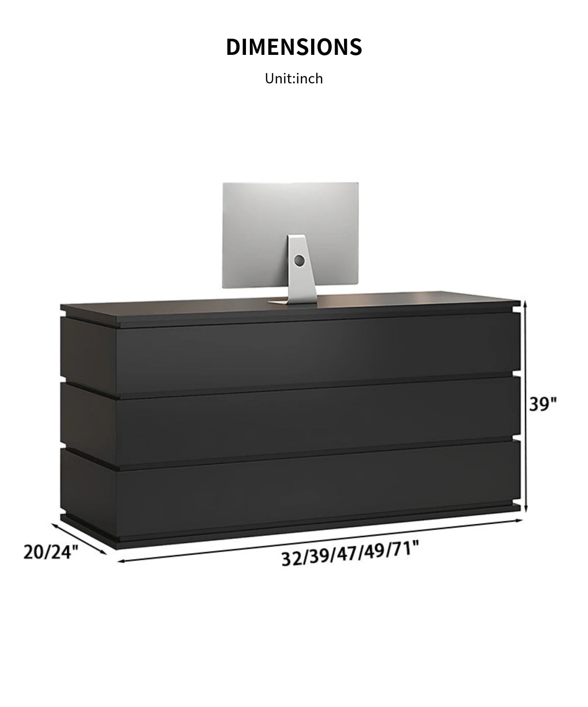 Modern Reception Desk with Keyboard Tray & File Drawers for Office Lobby — Detail image 10